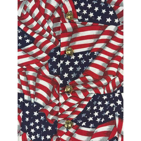 American Flag Patriotic Vest Mens Handmade Gold Buttons - Picture 3 of 10
